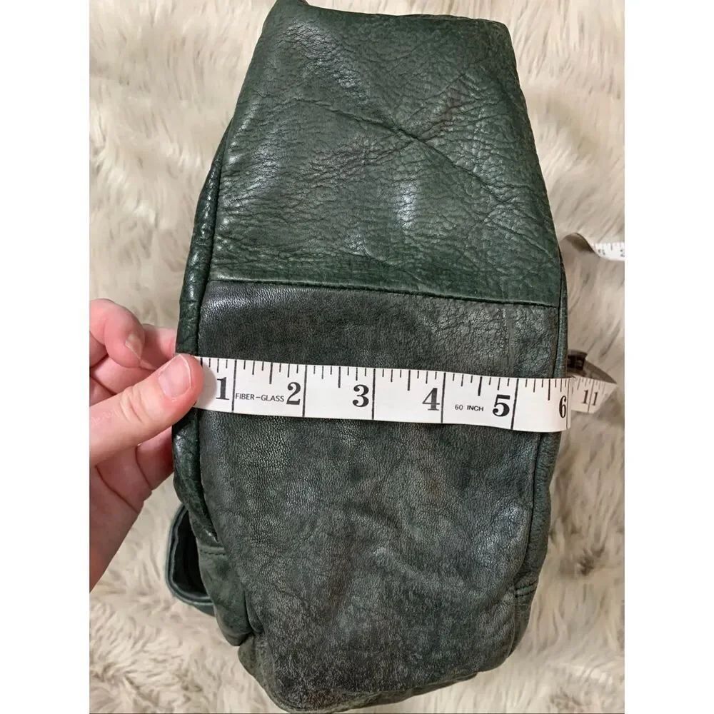 Dark green leather hobo shoulder bag purse - Picture 15 of 15